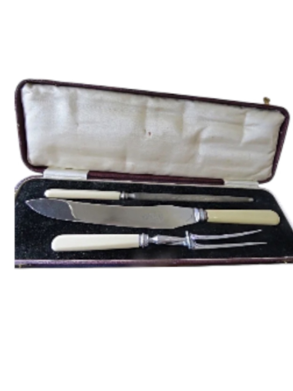Gorgeous Debesco Sheffield England Carving Set in Original Case. Thomas Turner